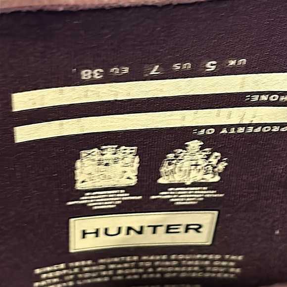 Hunter Purple Red Buckle Tall Rain Boots Shoes **Size 7** ☔️☔️ - Picture 8 of 8